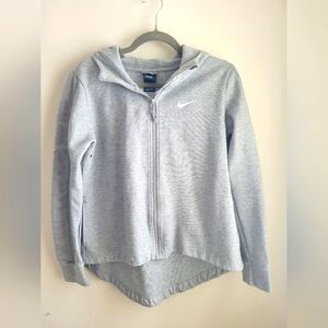 Women nike grey zip up running hoodie